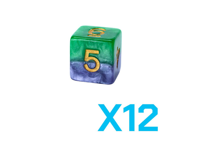 Gamers Guild AZ Gate Keeper Games GKGH525-12d6 - Gate Keeper Games Set of 12 D6: Gamma Halfsies Dice Gate Keeper Games