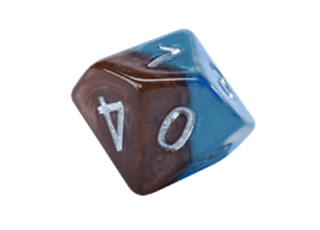 Gamers Guild AZ Gate Keeper Games GKGH536-10d10 - Gate Keeper Games Set of 10 D10: Earth Elemental Halfsies Dice Gate Keeper Games