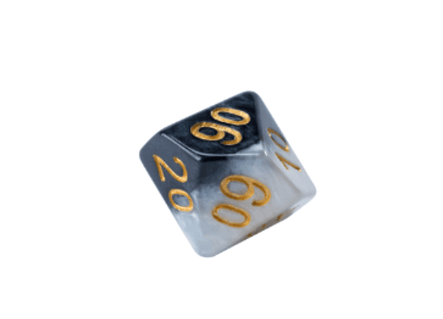 Gamers Guild AZ Gate Keeper Games GKGH578-10d10 - Gate Keeper Games Set of 10 D10: Yin Yang Halfsies Dice Gate Keeper Games