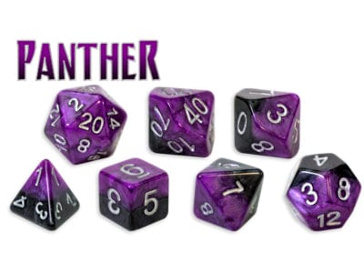 Gamers Guild AZ Gate Keeper Games GKGH58-11d - Gate Keeper Games 11 Die Set: Panther Halfsies Dice - Black Friday Gate Keeper Games