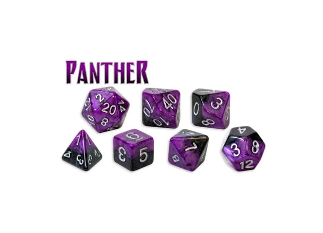 Gamers Guild AZ Gate Keeper Games GKGH58-7d - Gate Keeper Games 7 Die Set: Panther Halfsies Dice Gate Keeper Games