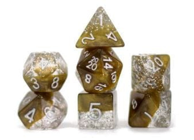 Gamers Guild AZ Gate Keeper Games GKGHG00-11d - Gate Keeper Games 11 Die Set: Glitter Gold Halfsies Dice Gate Keeper Games