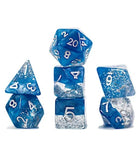 Gamers Guild AZ Gate Keeper Games GKGHG30-7d - Gate Keeper Games 7 Die Set: Glitter Blue Halfsies Dice Gate Keeper Games