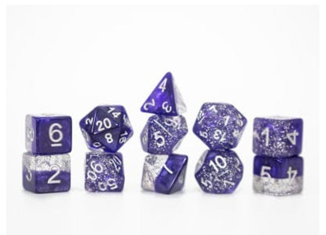 Gamers Guild AZ Gate Keeper Games GKGHG50-11d - Gate Keeper Games 11 Die Set Glitter Purple Halfsies Dice Gate Keeper Games