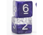 Gamers Guild AZ Gate Keeper Games GKGHG50-12d6 - Gate Keeper Games Set of 12 D6: Glitter Purple Halfsies Dice Gate Keeper Games