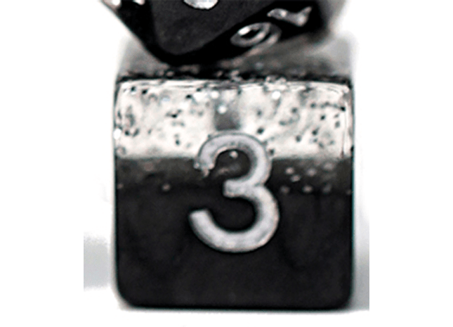 Gamers Guild AZ Gate Keeper Games GKGHG80-12d6 - Gate Keeper Games Set of 12 D6: Glitter Black Halfsies Dice Gate Keeper Games