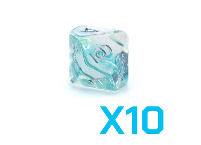 Gamers Guild AZ Gate Keeper Games GKGHL020-10d10 - Gate Keeper Games Set of 10 D10: Mermaid Holographic Dice Gate Keeper Games