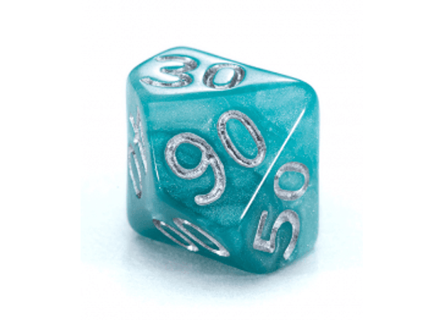 Gamers Guild AZ Gate Keeper Games GKGHL2-10d10 - Gate Keeper Games Set of 10 D10: Sea Foam Holographic Dice Gate Keeper Games