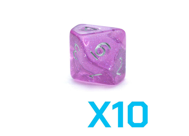 Gamers Guild AZ Gate Keeper Games GKGHL5-10d10 - Gate Keeper Games Set of 10 D10: Lilac Blossom Holographic Dice Gate Keeper Games