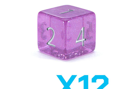 Gamers Guild AZ Gate Keeper Games GKGHL5-12d6 - Gate Keeper Games Set of 12 D6: Lilac Blossom Holographic Dice Gate Keeper Games