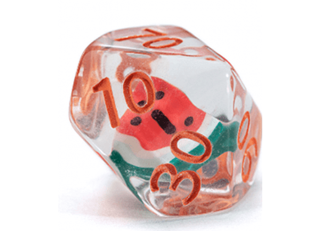 Gamers Guild AZ Gate Keeper Games GKGID11-10d10 - Gate Keeper Games Set of 10 D10: Agua Fresca Fruit Inclusion Dice Gate Keeper Games