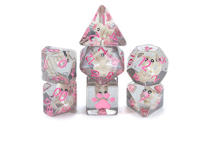 Gamers Guild AZ Gate Keeper Games GKGID186-7d - Gate Keeper Games 7 Die Set: Cat Dice Inclusion Dice - Black Friday Gate Keeper Games