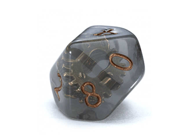 Gamers Guild AZ Gate Keeper Games GKGID690-10d10 - Gate Keeper Games Set of 10 D10: Steampunk Inclusion Dice Gate Keeper Games