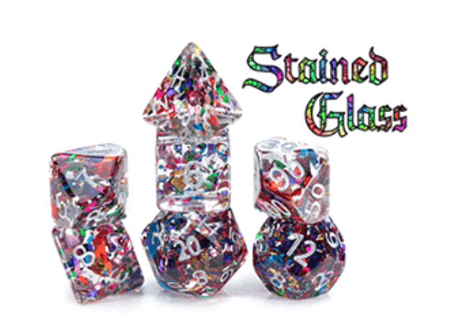 Gamers Guild AZ Gate Keeper Games GKGID777 - Gate Keeper Games Set of 12 D6:  Stained Glass Inclusion Dice Gate Keeper Games