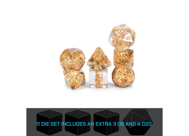 Gamers Guild AZ Gate Keeper Games GKGN000-11d - Gate Keeper Games 11 Die Set: Heart of Gold Neutron Dice Gate Keeper Games