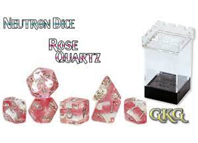 Gamers Guild AZ Gate Keeper Games GKGN0102-7d - Gate Keeper Games 7 Die Set: Rose Quartz Neutron Dice Gate Keeper Games