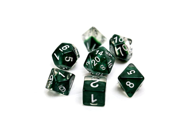 Gamers Guild AZ Gate Keeper Games GKGN020-7d - Gate Keeper Games 7 Die Set: Hunter Green Neutron Dice Gate Keeper Games