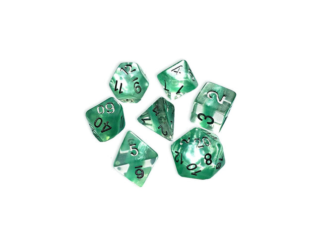 Gamers Guild AZ Gate Keeper Games GKGN0202-7d - Gate Keeper Games 7 Die Set: Mint Green Neutron Dice Gate Keeper Games