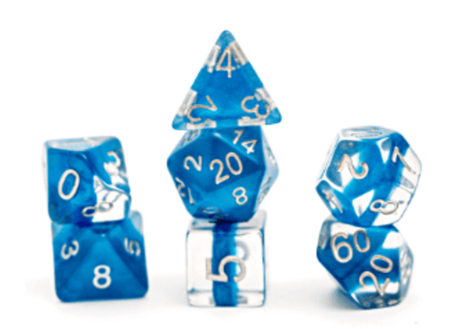 Gamers Guild AZ Gate Keeper Games GKGN030-11d - Gate Keeper Games 11 Die Set: Power Teal Dark Blue Neutron Dice Gate Keeper Games