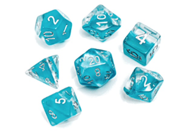 Gamers Guild AZ Gate Keeper Games GKGN0302-11d - Gate Keeper Games 11 Die Set: Glacier Light Blue Neutron Dice Gate Keeper Games