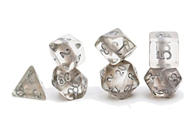 Gamers Guild AZ Gate Keeper Games GKGN090-11d - Gate Keeper Games 11 Die Set: Mercury Silver Neutron Dice Gate Keeper Games