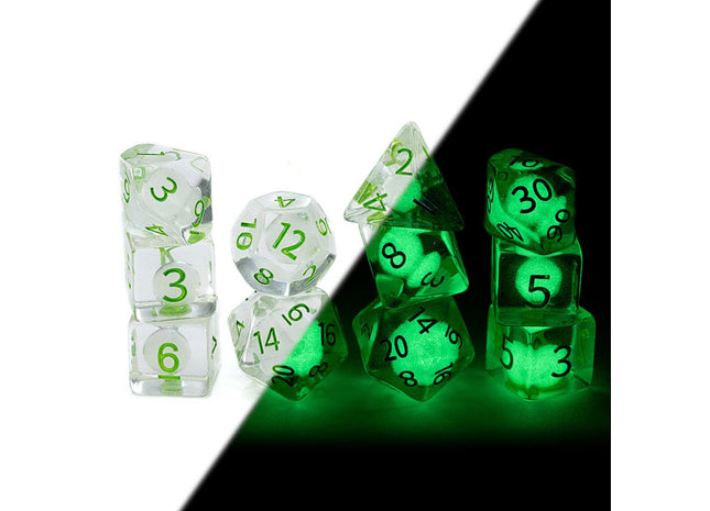 Gamers Guild AZ Gate Keeper Games GKGR02-11d - Gate Keeper Games 11 Die Set: Firefly Radiant Dice Glow in the Dark Gate Keeper Games