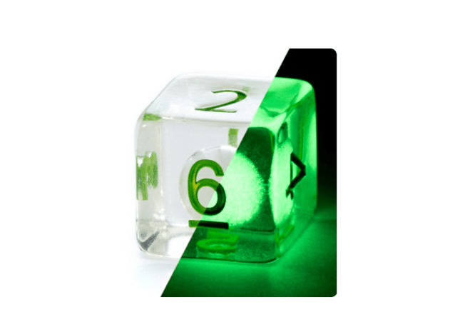 Gamers Guild AZ Gate Keeper Games GKGR02-12d6 - Gate Keeper Games Set of 12 D6: Firefly Radiant Dice Glow in the Dark Gate Keeper Games