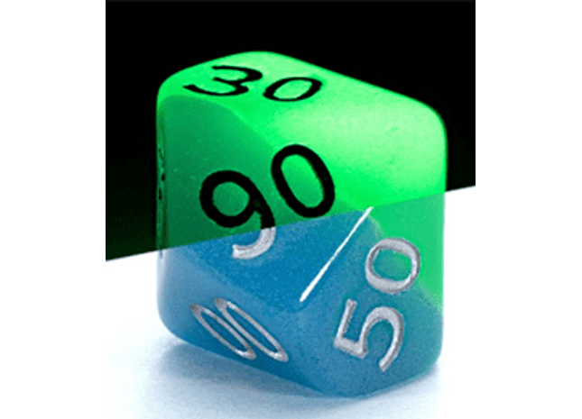 Gamers Guild AZ Gate Keeper Games GKGR23-10d10 - Gate Keeper Games Set of 10 D10: Bioluminescent Dice Glow in the Dark Gate Keeper Games