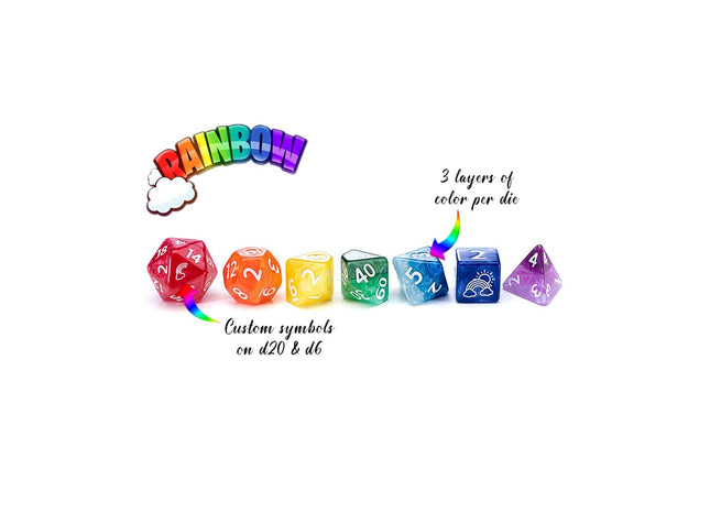 Gamers Guild AZ Gate Keeper Games GKGSG777-7d - Gate Keeper Games 7 Die Set: Rainbow Sui Generis Dice Gate Keeper Games