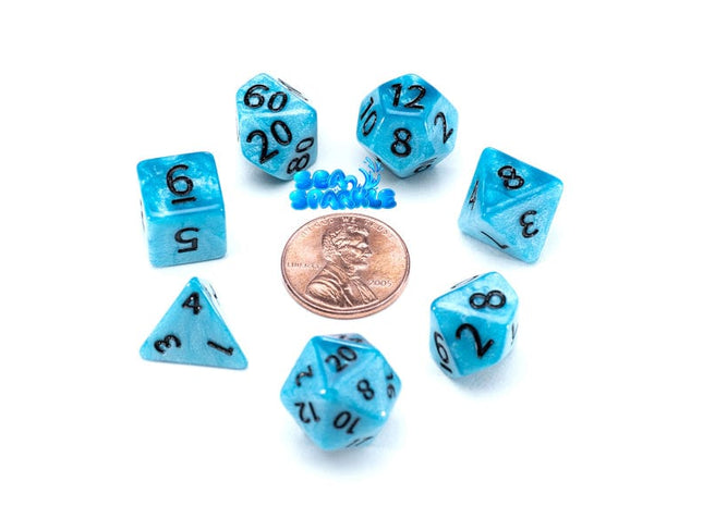 Gamers Guild AZ Gate Keeper Games GKGTINYR3-7d - Gate Keeper Games 7 Die Set: Sea Sparkle 12mm Mighty Tiny Dice Gate Keeper Games