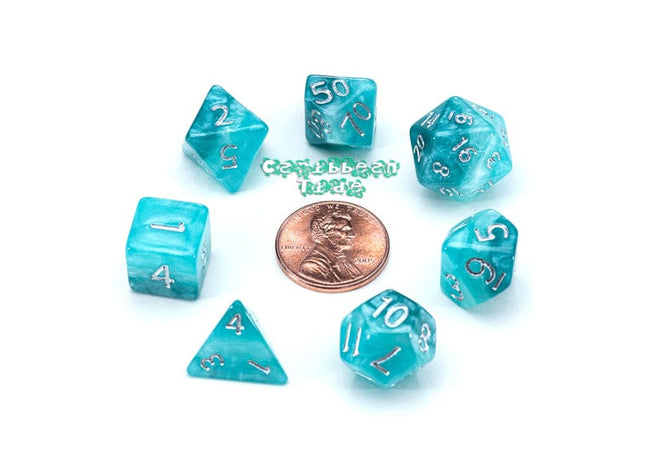 Gamers Guild AZ Gate Keeper Games GKGTINYSG222-7d - Gate Keeper Games 7 Die Set: Caribbean Tide 12mm Mighty Tiny Dice Gate Keeper Games