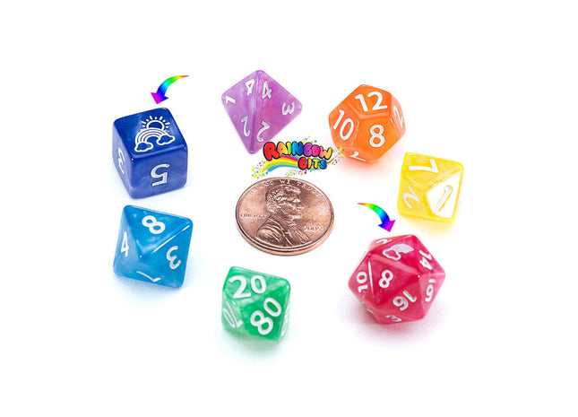 Gamers Guild AZ Gate Keeper Games GKGTINYSG777-7d - Gate Keeper Games 7 Die Set: Rainbow Bits 12mm Mighty Tiny Dice Gate Keeper Games