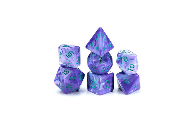 Gamers Guild AZ Gate Keeper Games GKGVG5257-7d - Gate Keeper Games 7 Die Set: Irises Van Gogh Dice - Black Friday Gate Keeper Games