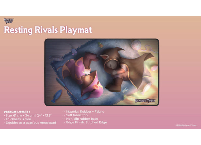 Gamers Guild AZ Gatherers' Tavern Gatherers' Tavern: Resting Rivals Playmat - Cinnamon and Feroz (Pre-Order) Southern Hobby