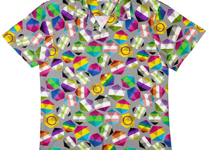 Gamers Guild AZ Geek Tropical Geek Tropical: Roll with Pride LGBTQ Dice Dnd Button Up Shirt Geek Tropical