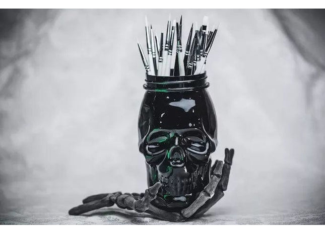 Gamers Guild AZ Ghost Brush Ghost Brush - Black Plastic Skull Cup Ghost Brush