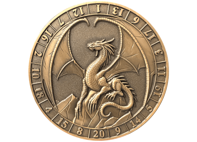Gamers Guild AZ Goliath Coins Goliath Coins: Dice Coin D20 Lawful Gold Dragon Quartermaster Direct