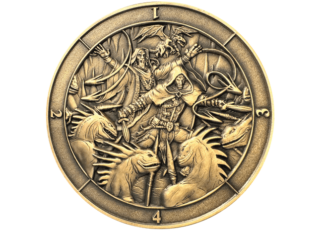Gamers Guild AZ Goliath Coins Goliath Coins: Dice Coin D4 Battle Scene Quartermaster Direct