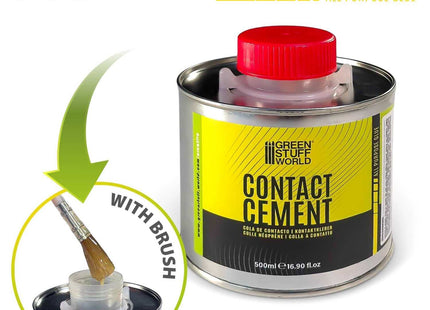 Gamers Guild AZ Green Stuff World Contact Cement (500ml) with Brush Applicator Green Stuff World