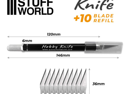 Gamers Guild AZ Green Stuff World Hobby Knife + 10 Spare Blades Green Stuff World