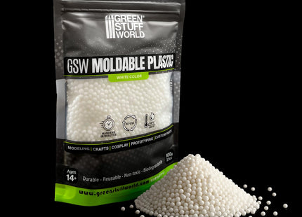 Gamers Guild AZ Green Stuff World Moldable Thermoplastic Beads: White (100g) Green Stuff World