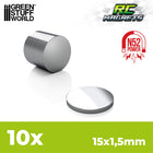 Gamers Guild AZ Green Stuff World Neodymium Magnets: (15x1.5mm) - 10 units (N52) Green Stuff World