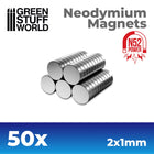 Gamers Guild AZ Green Stuff World Neodymium Magnets: (2x1mm) - 50 units (N52) Green Stuff World