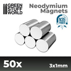 Gamers Guild AZ Green Stuff World Neodymium Magnets: (3x1mm) - 50 units (N35) Green Stuff World