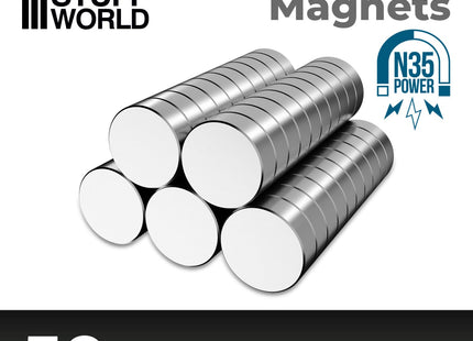 Gamers Guild AZ Green Stuff World Neodymium Magnets: (3x2mm) - 50 units (N35) Green Stuff World