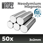 Gamers Guild AZ Green Stuff World Neodymium Magnets: (3x2mm) - 50 units (N35) Green Stuff World