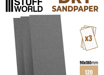 Gamers Guild AZ Green Stuff World Sandpaper - Dry 120 grit (180x90mm) Green Stuff World