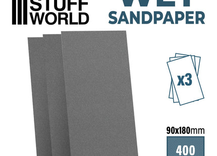 Gamers Guild AZ Green Stuff World Sandpaper - Wet 400 grit (180x90mm) Green Stuff World