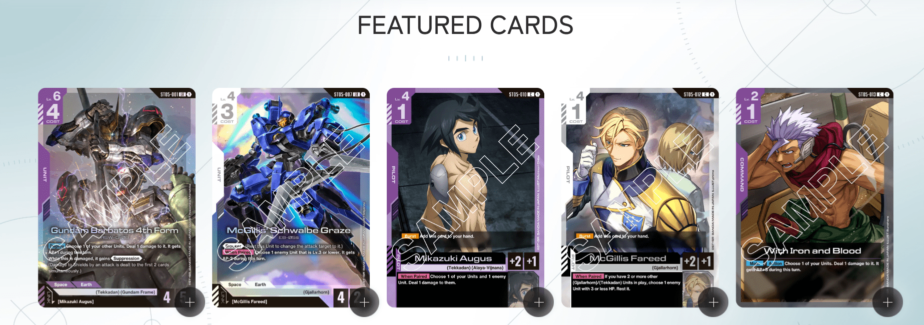 Gundam Card Game: Starter Deck [ST05] Iron Bloom – Gamers