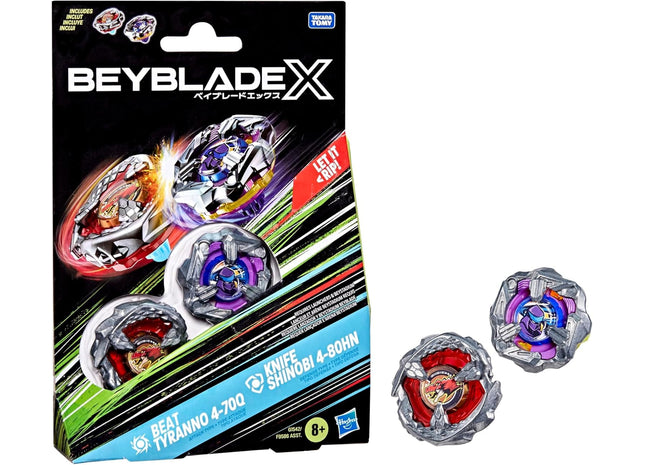 Gamers Guild AZ Hasbro Beyblade X: Beat Tyranno 4-70Q vs. Knife Shinobi 4-80HN Discontinue